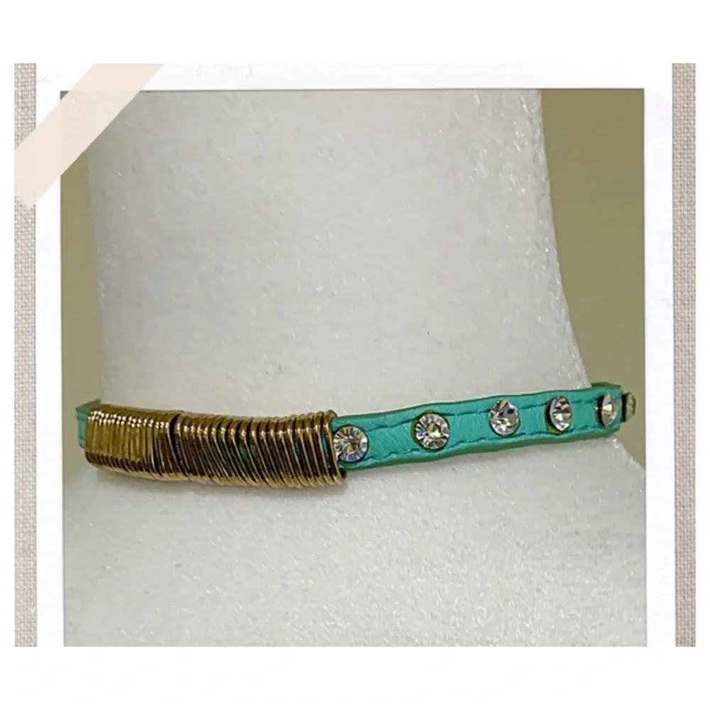 Bracelet Endless Turquoise Wrap Faux Leather Bracelet - Choker New Handmade